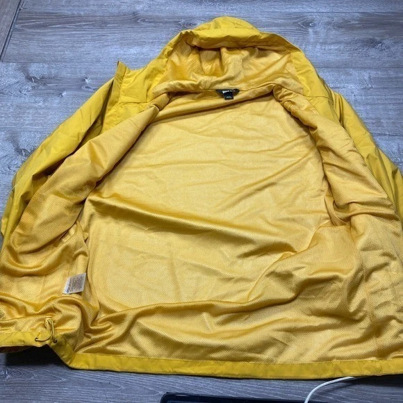 Eddie Bauer Weatheredge Rain Jacket Mens L Yellow Hooded Windbreaker Hiking 2025 - product detail image 8