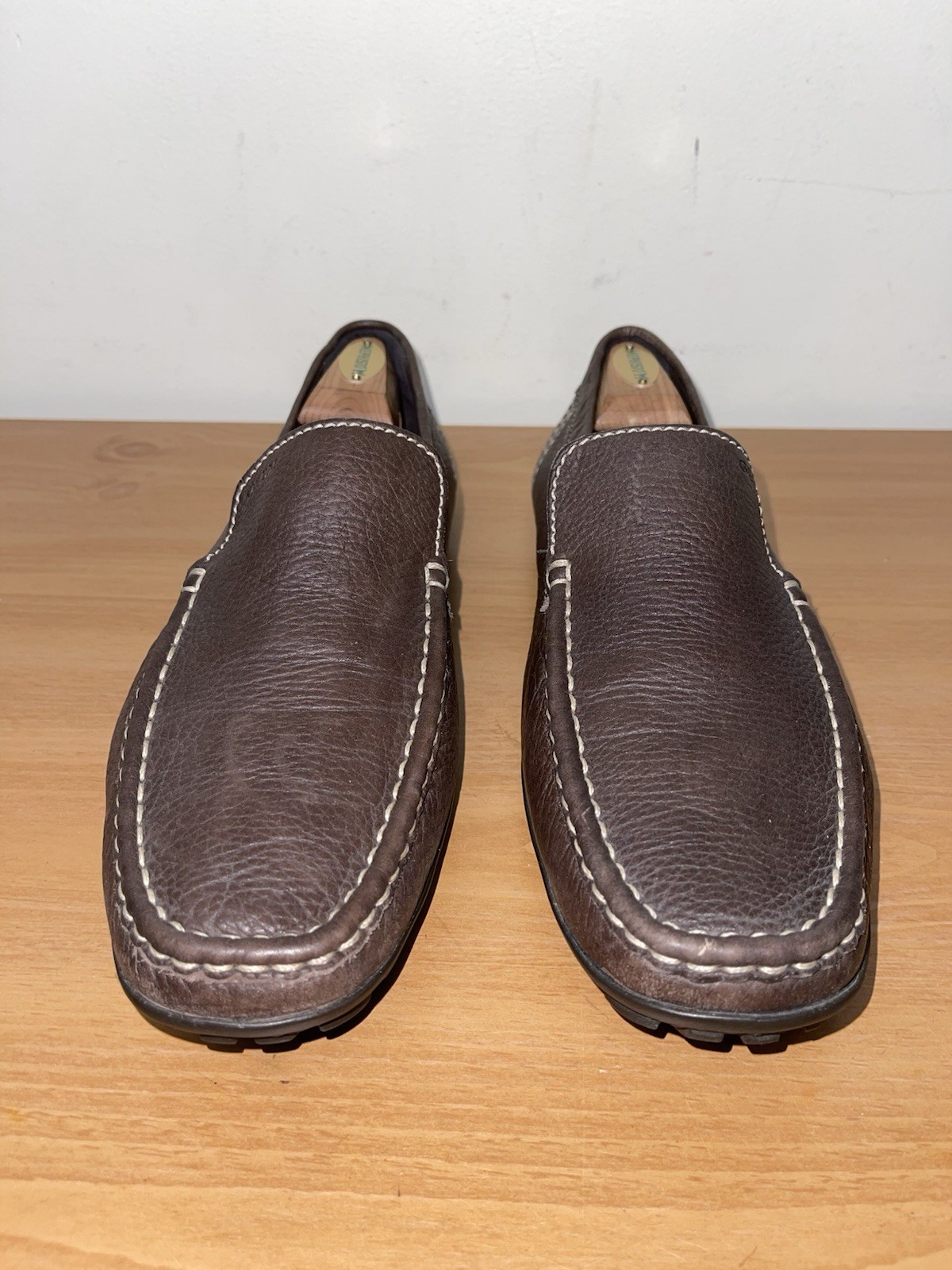 Geox Respira Shoes Men’s Brown Leather Dress Driving Loafers Sz EU 46 US 11-11.5 image 2