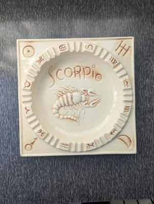 1970's Scorpio Zodiac ashtray/hanger. Made in the U.S.A.