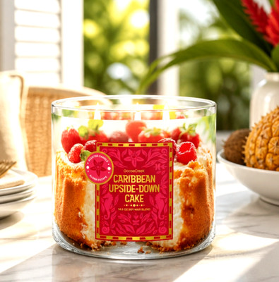 New Goose Creek Candle Co 3-Wick Candle~ Caribbean Upside-Down Cake