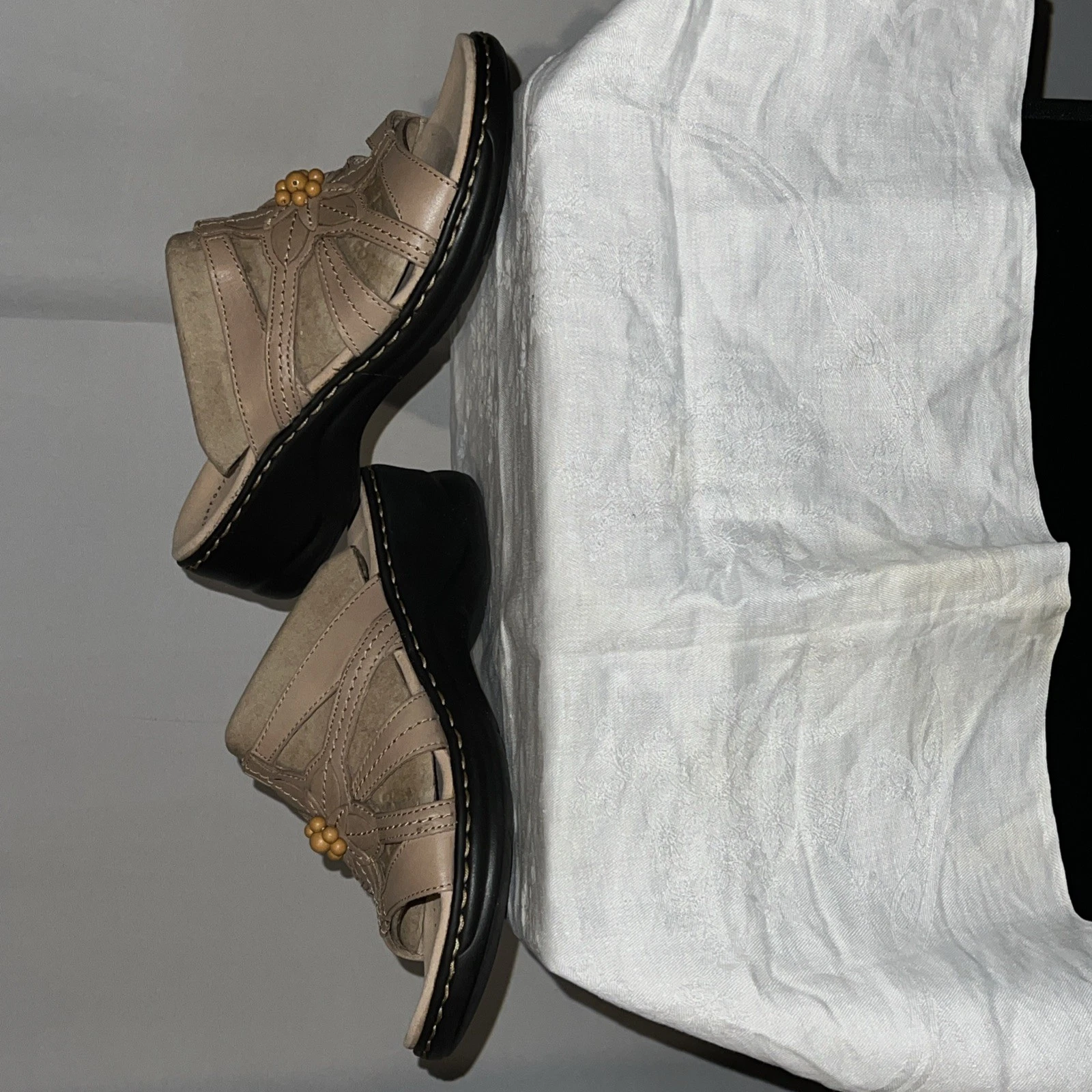 Clarks Sandalo Donna Lexi Mirto Pelle Cuir Sable 8 5W Nuovo con etichette