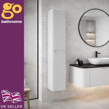 1500mm White Fluted Tall Bathroom Cabinet Wall Mounted Soft Close Universal