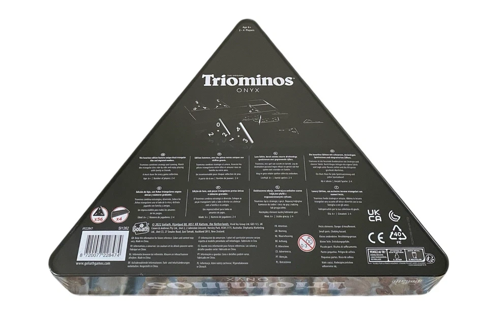 Triominos  ONYX in a Black Tin Traditional Tile Game Educational Strategy *NEW* - Image 3 of 3