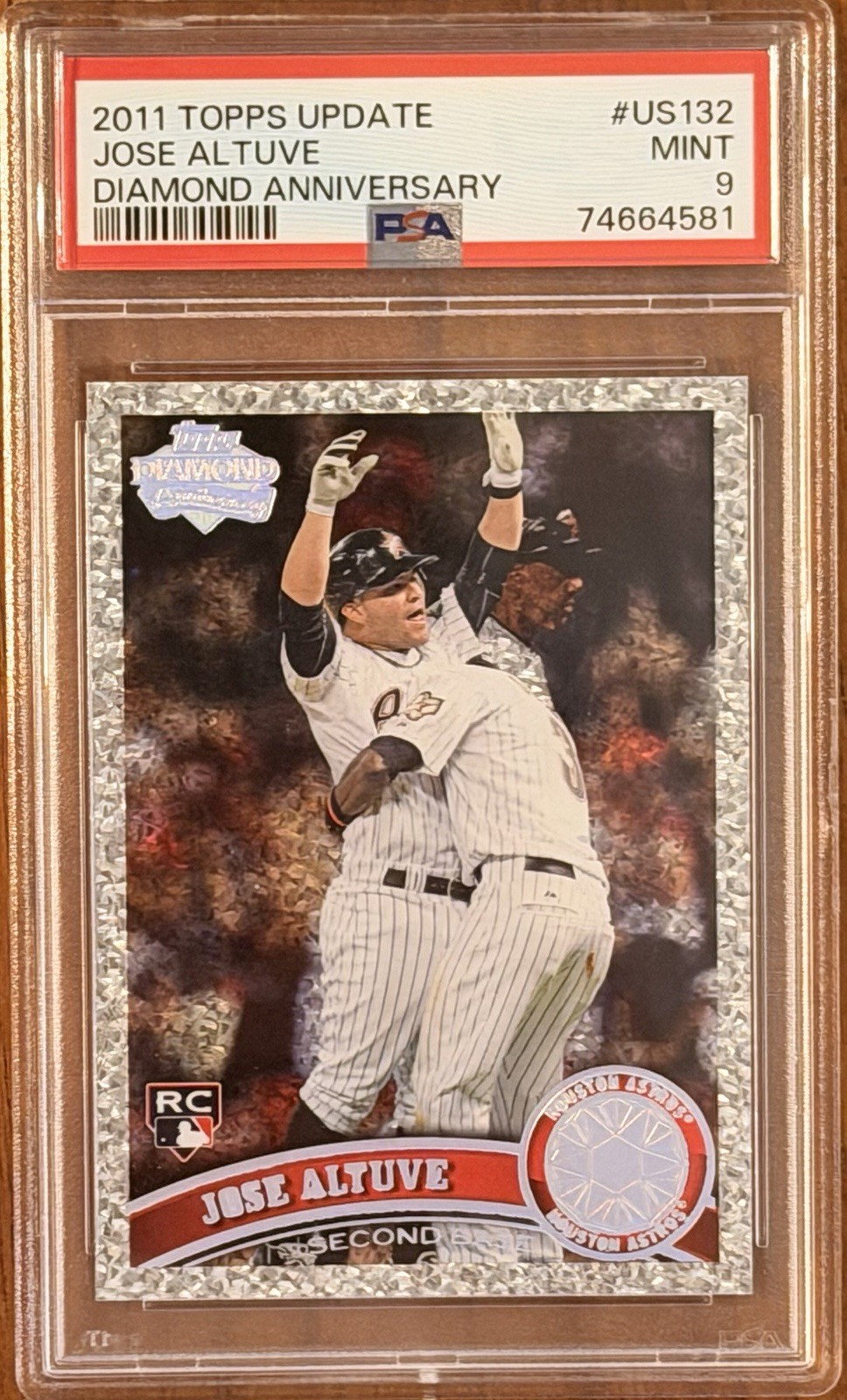 2011 Jose Altuve Topps Update Rookie RC #US132 Diamond Anniversary Graded PSA 9