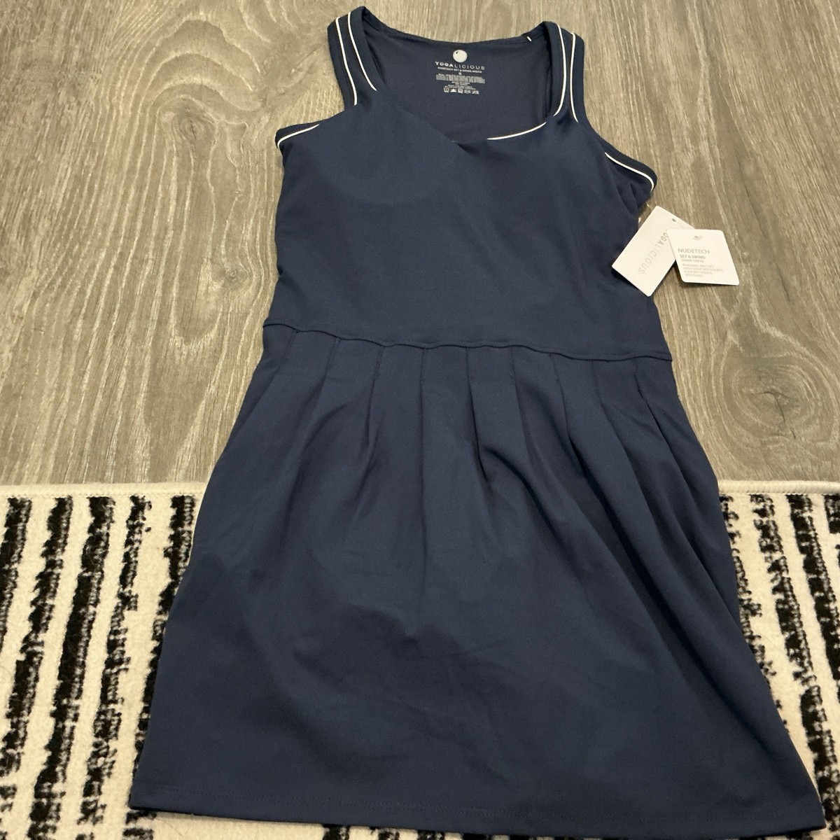 Yogalicious Tennis Dress Navy Blue/White Women's Size: Small NWT | eBay Yogalicious Tennis Dress Navy Blue/White Women's Size: Small NWT | eBay