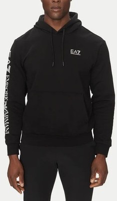EA7 Emporio Armani Hoodie schwarz weißes Logo 7M000570
