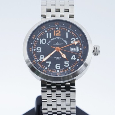 ZENO-WATCH BASEL Pilot Quartz Watch GMT B554Q From Japan