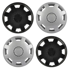 Set of 4 13"  Silver Wheel Hub Caps Covers Snap On ABSFor R13 Tire & Steel Rim