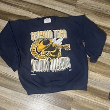 Vintage Georgia Tech Team Edition Apparel Yellow Jackets Sweatshirt Size L USA