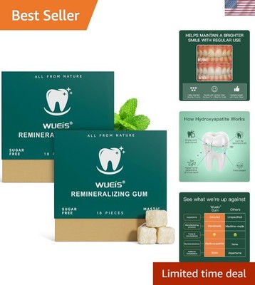 Natural Xylitol Chewing Gum with Activated Charcoal - Enamel & Fresh Breath 36ct