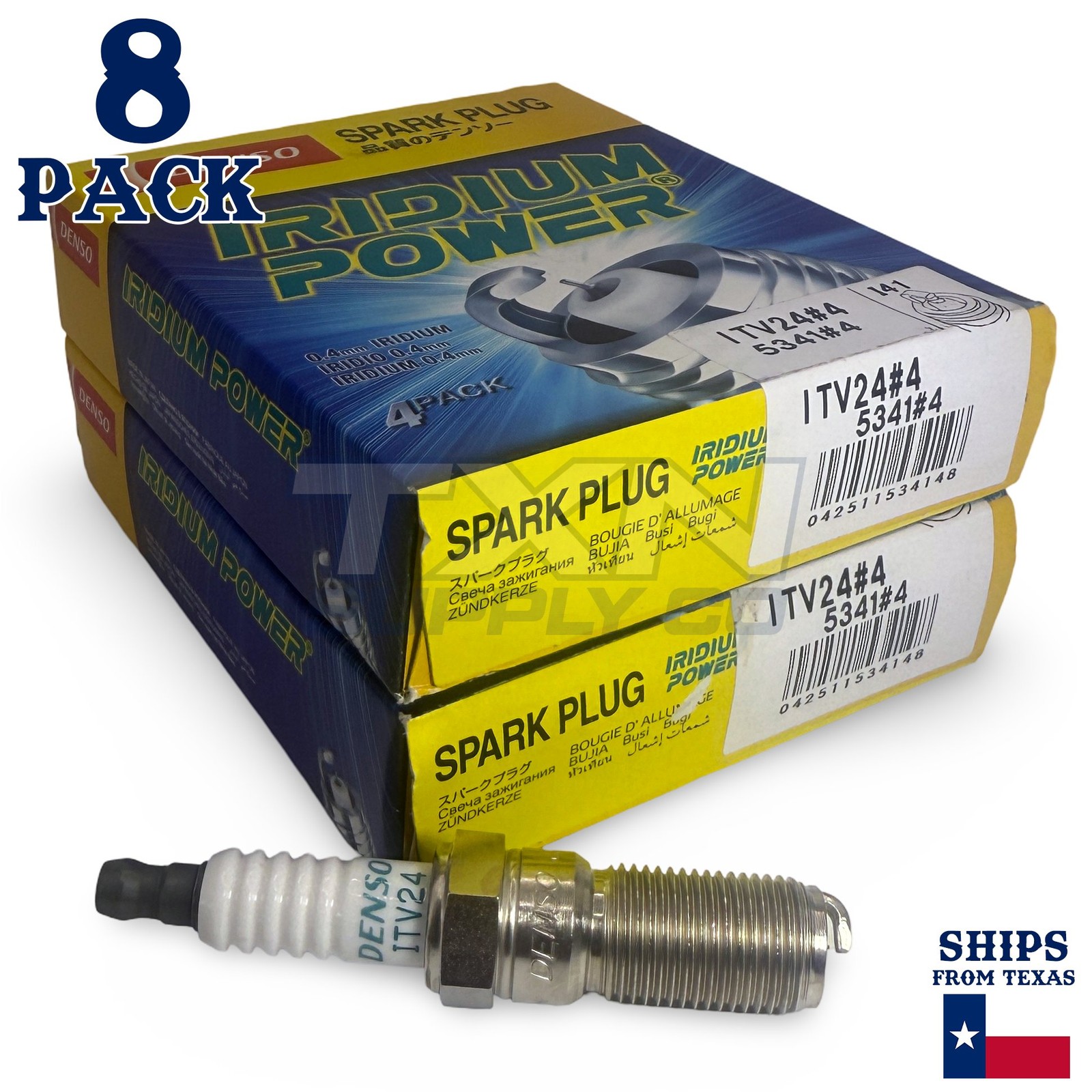 8 Pack Denso 5341 Iridium Power Spark Plugs IW16TT
