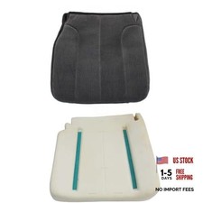 Dark Gray Cloth Driver Bottom Seat Cover  Foam Cushion - Compatible