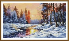 Creative Сross Stitch Embroidery Kit "Winter sunset" Nova Sloboda