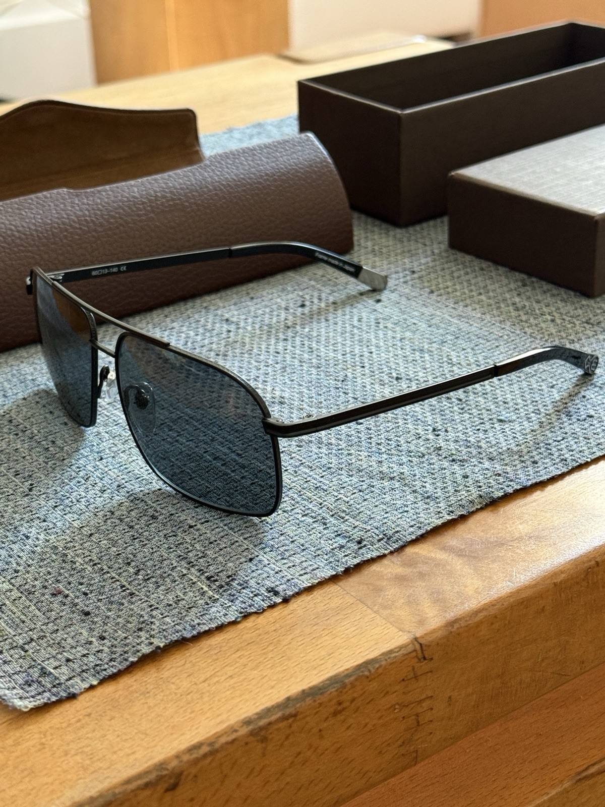 Matsuda M3010C Titanium Rectangular Sunglasses Bl… - image 1