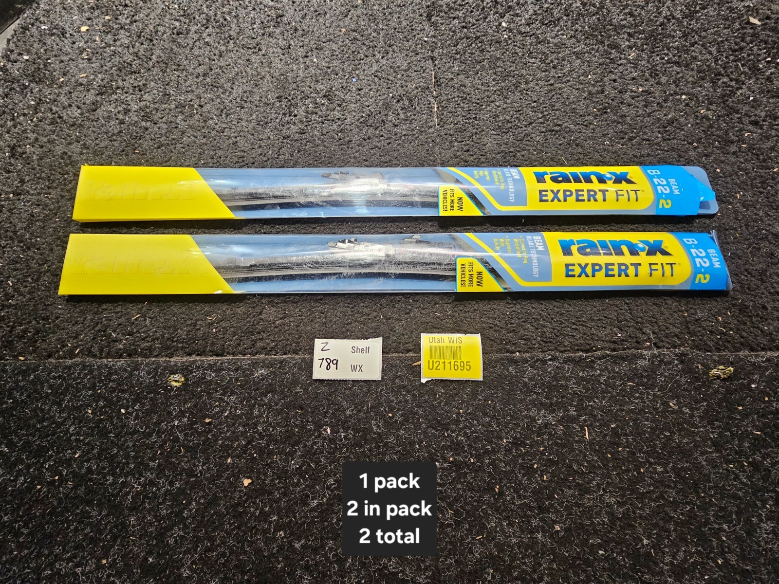 (QTY 2) Rain-X 840014-2,  22" B22 - 2 Expert Fit Beam Windshield Wiper Blade