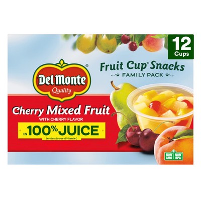 Mixed Fruit Cup Snacks in Juice Cherry Flavored