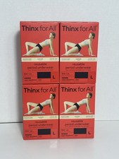Lot of 4 Pairs THINX Reusable Period Briefs Underwear Super Absorbant Large NEW