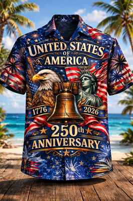 USA 250th Anniversary Hawaiian Shirt 1776 2026   Patriotic 3D Aloha Shirt