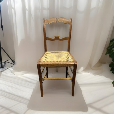 Antiker Holzstuhl mit Wiener Geflecht – Art Deco , Vintage, Küche, Büro, Kaffee
