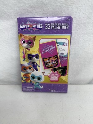 Disney Jr. Super Kitties 32 Scratch to Reveal Valentines Cards W/Seal Stickers