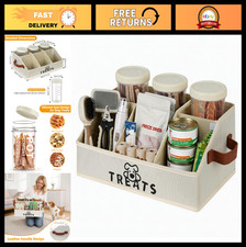 Airtight Dog Treat Container with 50oz Jar, Pet Food Storage Organizer, Beige