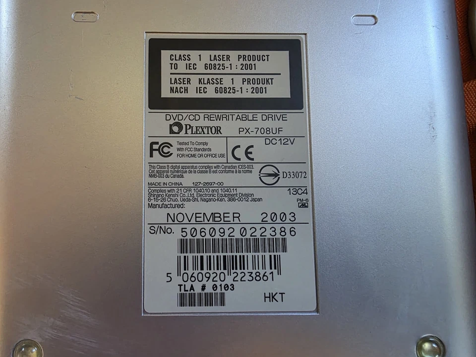 Plextor PX-708UF Masterizzatore DVD CD esterno USB 2.0 FireWire Analogico Audio - Immagine 3 di 4