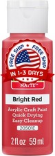 Bright Red Acrylic Paint In Assorted Colors 2 Oz 20501