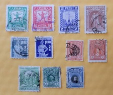 Estampillas postales - Perú - Lote de 11 estampillas - Desocupados - Leguia - Manco Cápac