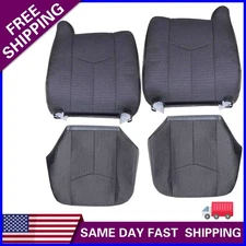 Driver & Passenger Cloth Seat Cover Gray For 2006 2007 GMC Sierra 1500 2500 HD