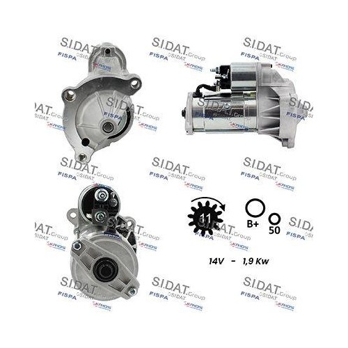 Démarreur Sidat S12VA0035A2 pour remplacer une pièce défectueuse Citroën