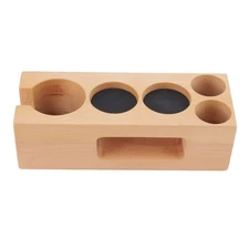 Wooden Coffee Tamping Station Wood Coffee Filter Tamper Holder Wooden Espress...