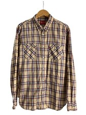Supreme Long Sleeve Shirt XL Cotton Beige Check