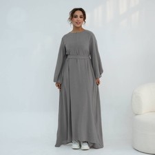 Modest Abaya Women Muslim Long Sleeve Maxi Dress Turkey Kaftan Robes Ramadan New