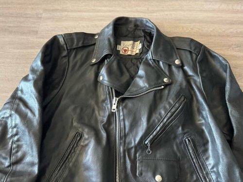 Vintage 70’s Sears The Leather Shop Motorcycle Ramones Jacket Mens 46 Stunning - Picture 8 of 16