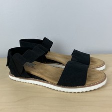 Skechers Bobs Women  s Size 8.5 Desert Kiss Abode Black Tan Wedge Sandals