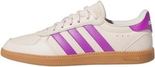 adidas Women's Breaknet Sleek Shoes, Halo Ivory Purple Burst Wonder White, 8.5