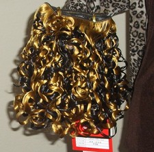 SAM SUNG IMEX 4/144 brown/gold mix curly SYNTHETIC WEAVING extensions, SUNSET