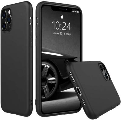 Für Apple iPhone 13 12 Mini Pro Max Hülle Slim Schwarz Gel Cover + Displayschutz