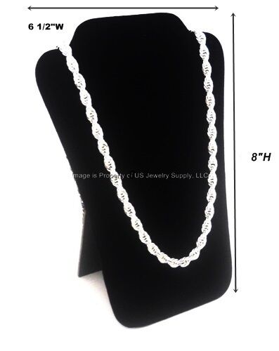6 Black Velvet Necklace Pendant Easel Back Jewelry Displays 6 1/