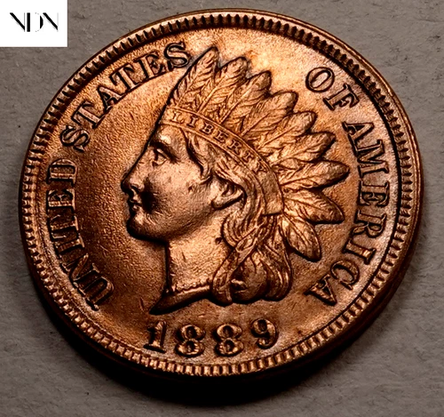 1889 Indian Head Penny Cent - Gem BU++ (red) - Four Diamonds! #I197