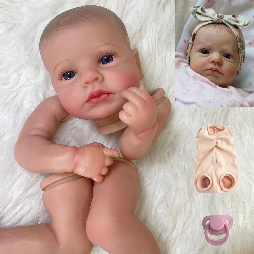 19" Painted Reborn Baby Kit LouLou With Eyelashes Unassembled Visible