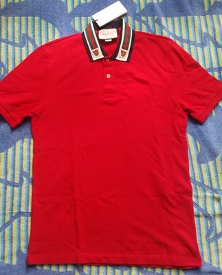 red gucci collar shirt