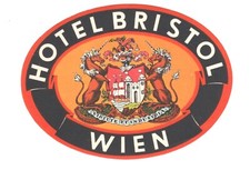 HOTEL BRISTOL VIENNA AUSTRIA ORIGINAL OLD BAGGAGE LABEL
