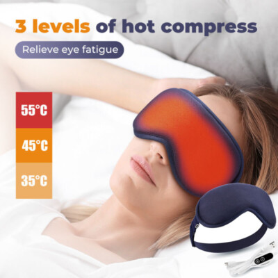 3D Electric Heated Eye Mask Pad Warm Compress For Puffy Eyes Dry Eye Relax Eye