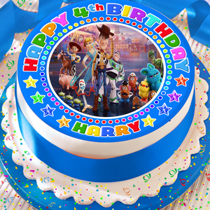 Toy Story 4 Personnalise Anniversaire 7 5 In Environ 19 05 Cm Precut Edible Cake Topper A003k Ebay
