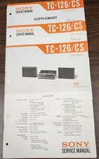 Sony TC-126/CS Cassette-Corder Service Manual, Correction  Supplement