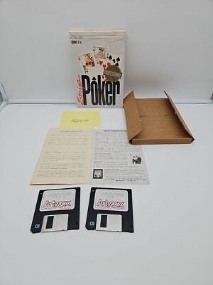 Vintage IBM Artworx STRIP POKER Professional 3.5'' Disks w/ Box 2 Disks Inserts
