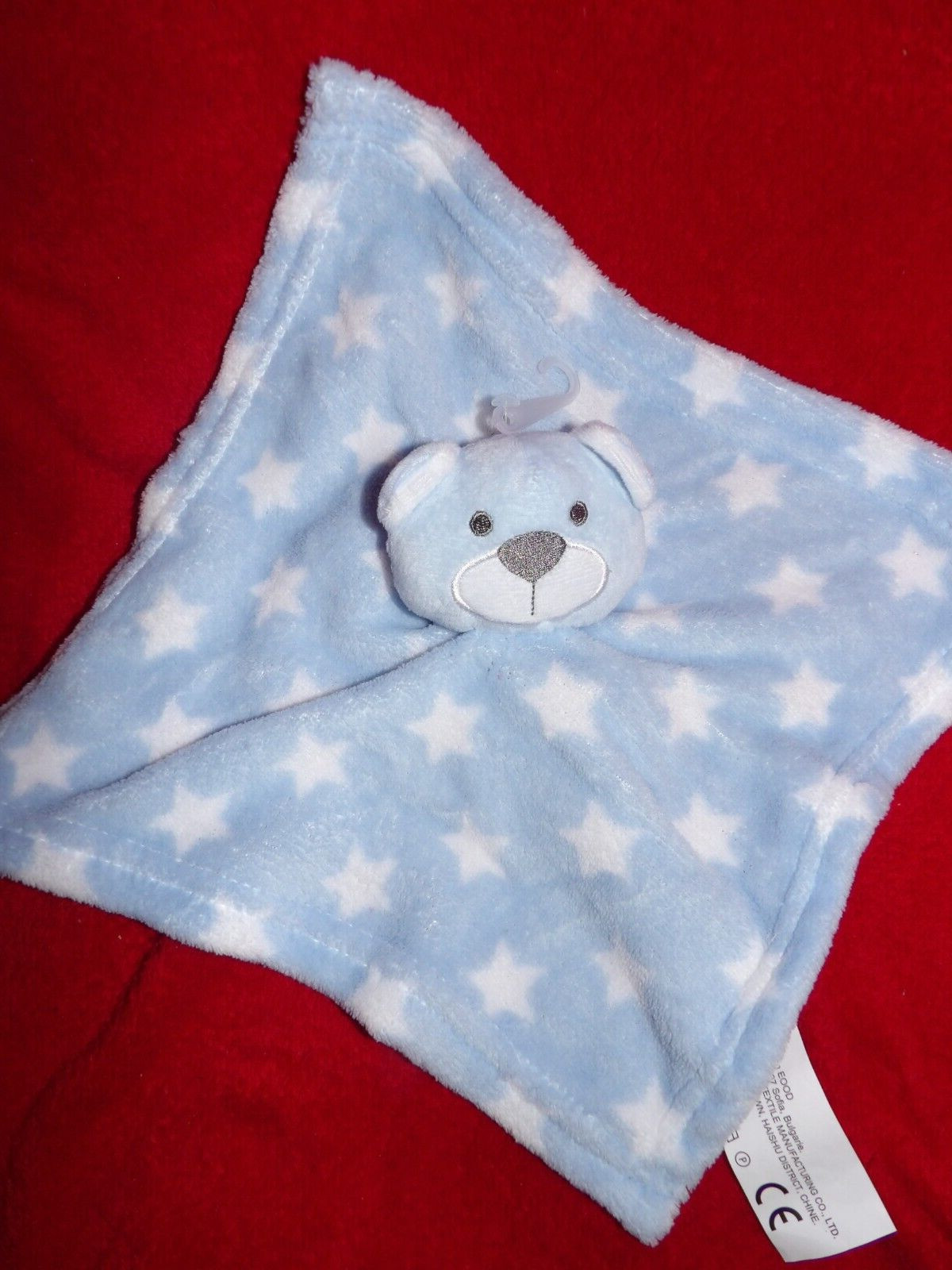 Doudou plat ours bleu étoiles blanches Ningbo Hongling, un océan de tendresse pour bébé