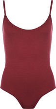 WOMENS LADIES STRETCH STRAPPY SLEEVELESS CAMISOLE VEST BODYSUIT LEOTARD UK 8-26