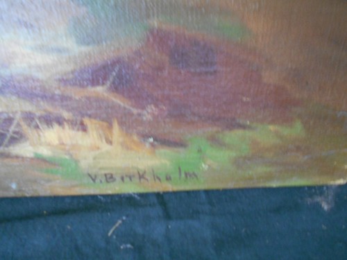 ANTIKES ÖLGEMÄLDE VOLKSKUNST LANDHAUS UND TIERE - Bild 10 von 13